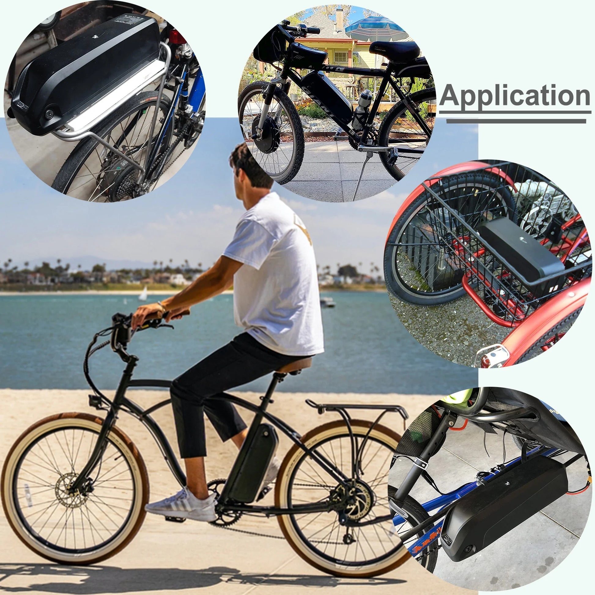 48V 15Ah Ebike Battery 5 Pins Lithium Battery 48V Battery 1500W for Electric Bicycle