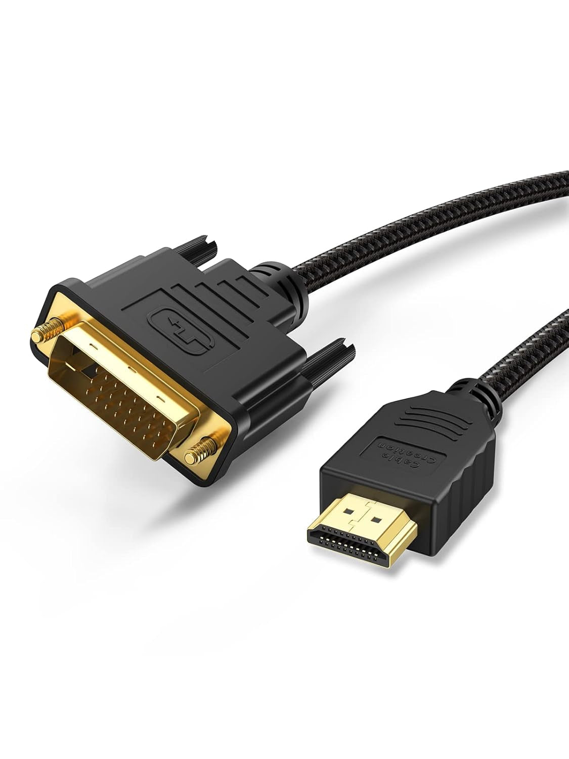 Cablecreation 10Ft HDMI to DVI Cable - Bi-Directional 1080P HD Video Adapter Cable with 24+1 DVI-D Male Connector for PC, Laptop, TV, Projector