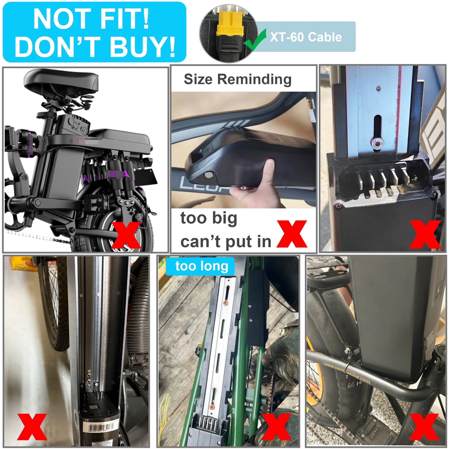 48V 15Ah Ebike Battery 5 Pins Lithium Battery 48V Battery 1500W for Electric Bicycle