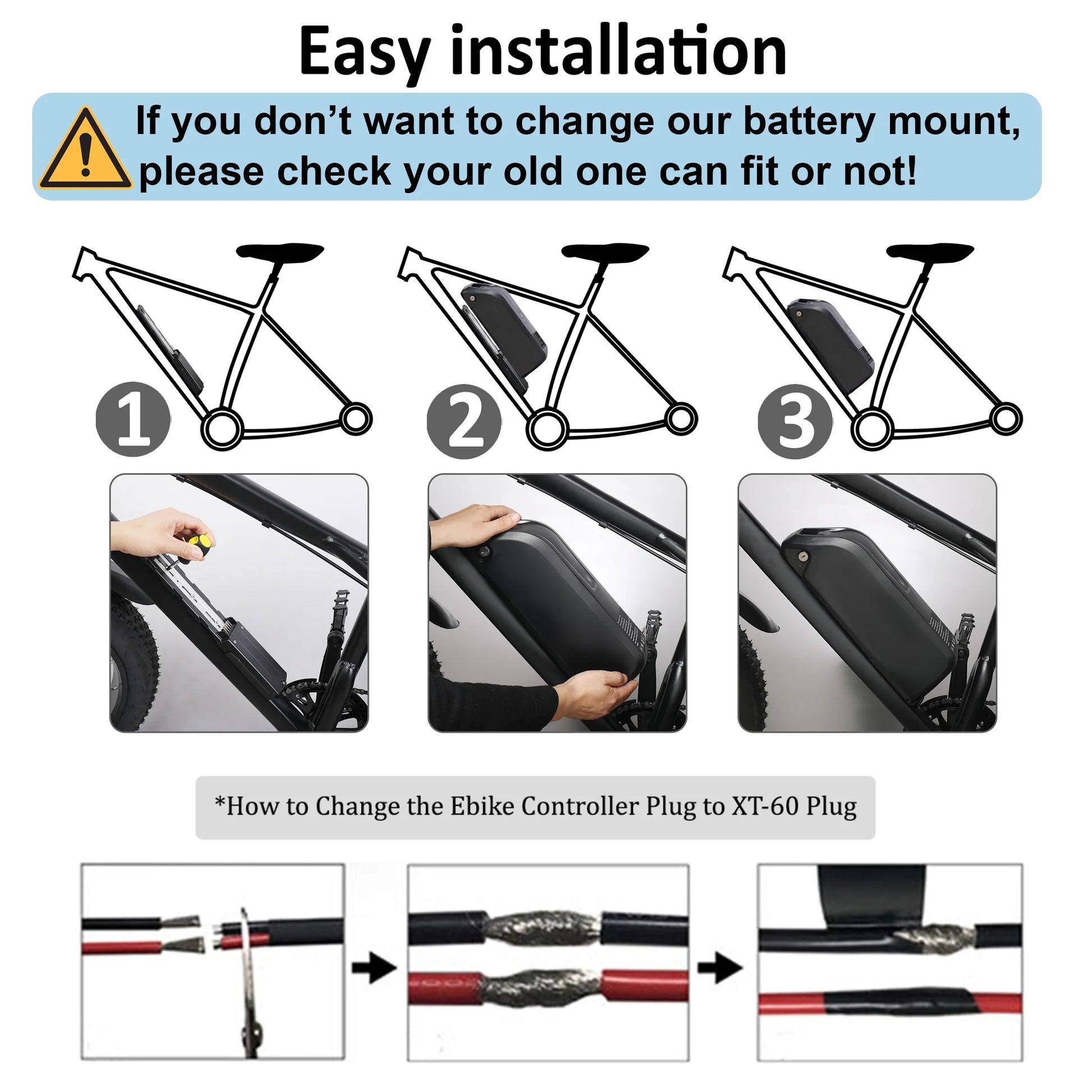 48V 15Ah Ebike Battery 5 Pins Lithium Battery 48V Battery 1500W for Electric Bicycle